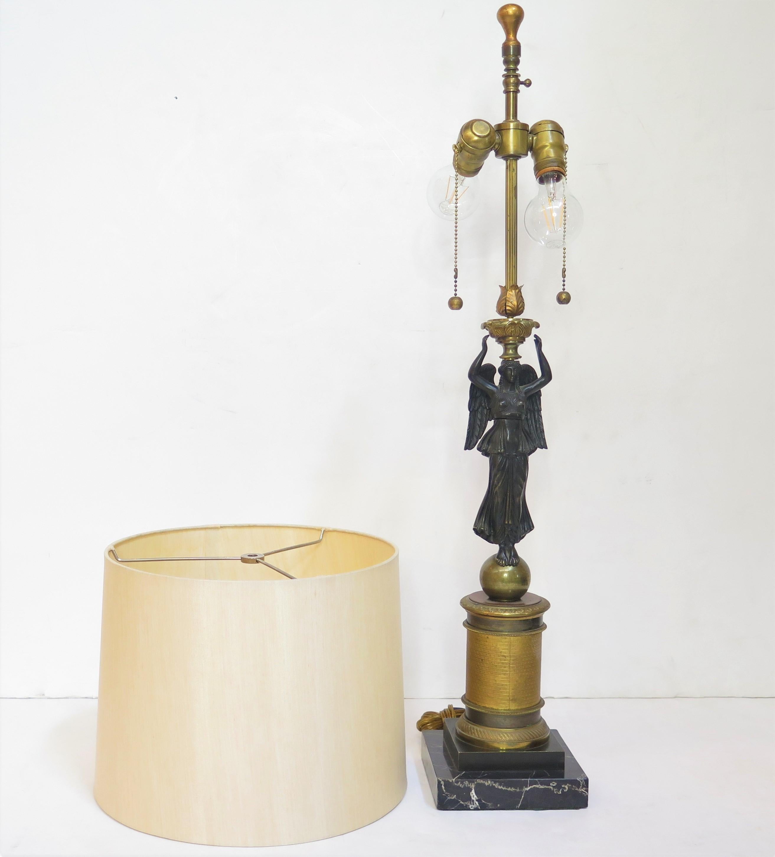 Winged Victory Empire Figural Lamp For Sale 6
