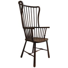 Winged Windsor Armchair in Birch and Ash from Early 1900s A