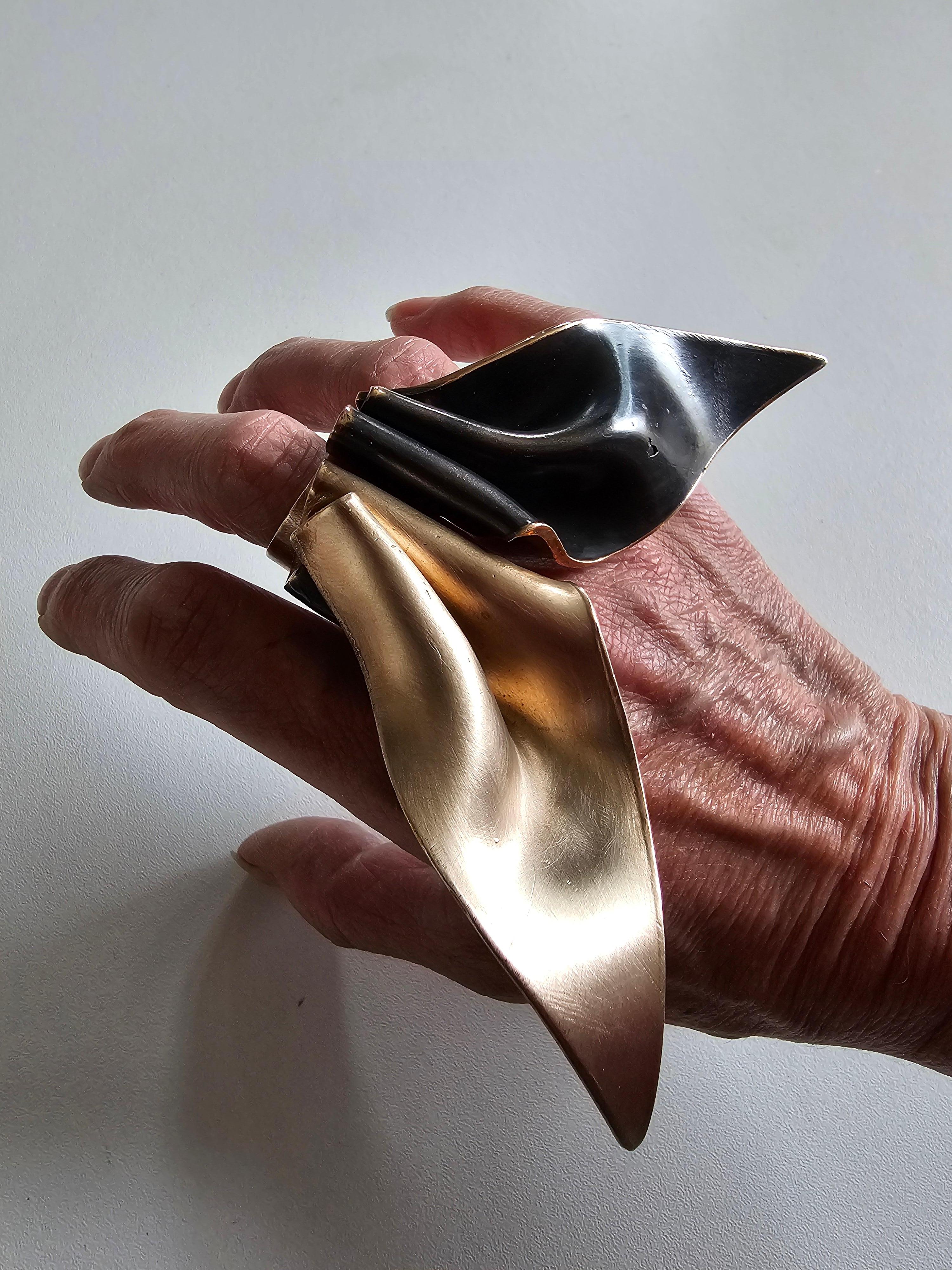 Alina Alamorean Wings of Desire Sculptural Contemporary Ring Black Bronze For Sale 4