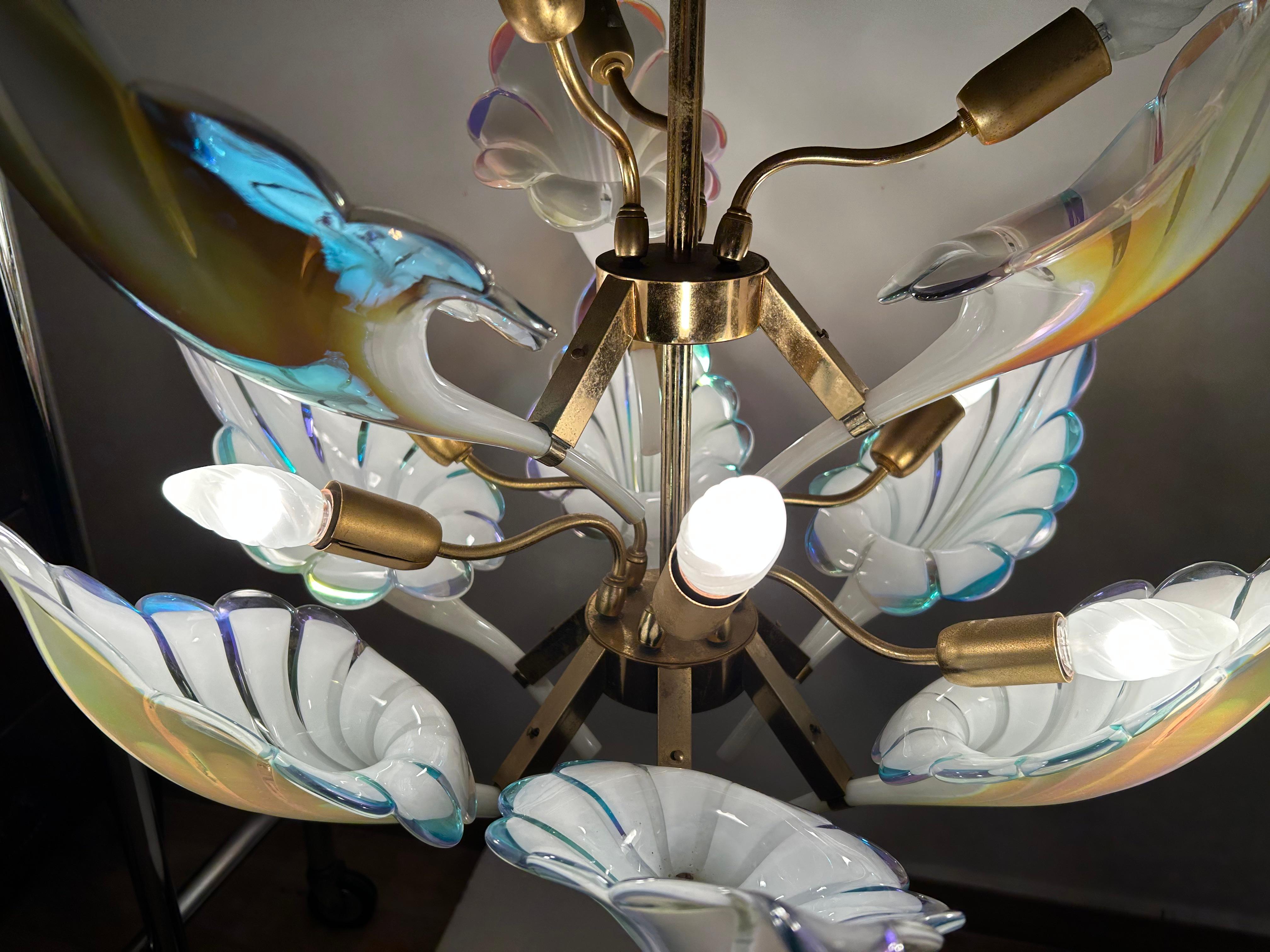 Wings of Freedom, Majestic Murano Chandelier, 1980's (Ende des 20. Jahrhunderts) im Angebot