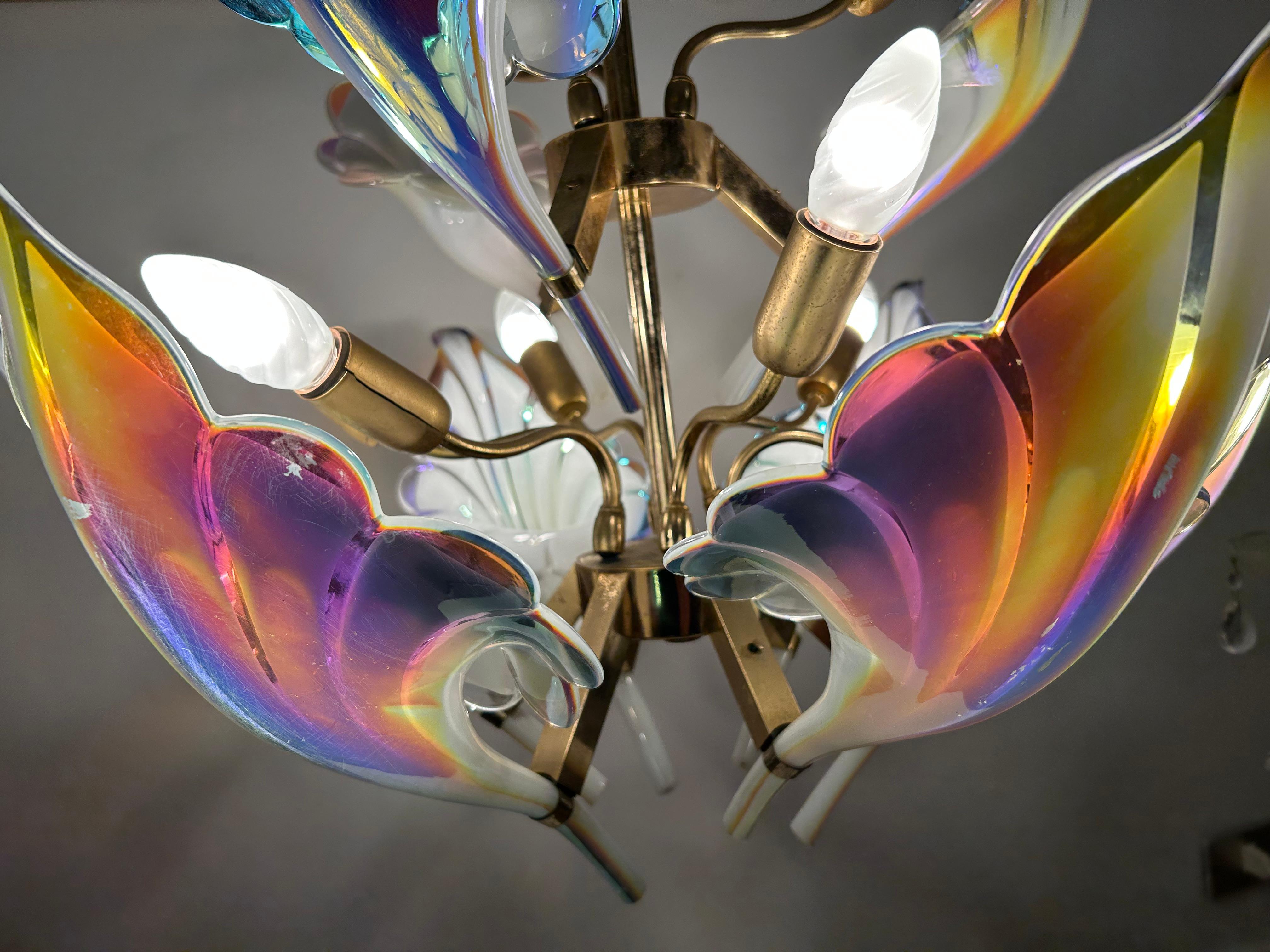Wings of Freedom, Majestic Murano Chandelier, 1980's (Metall) im Angebot