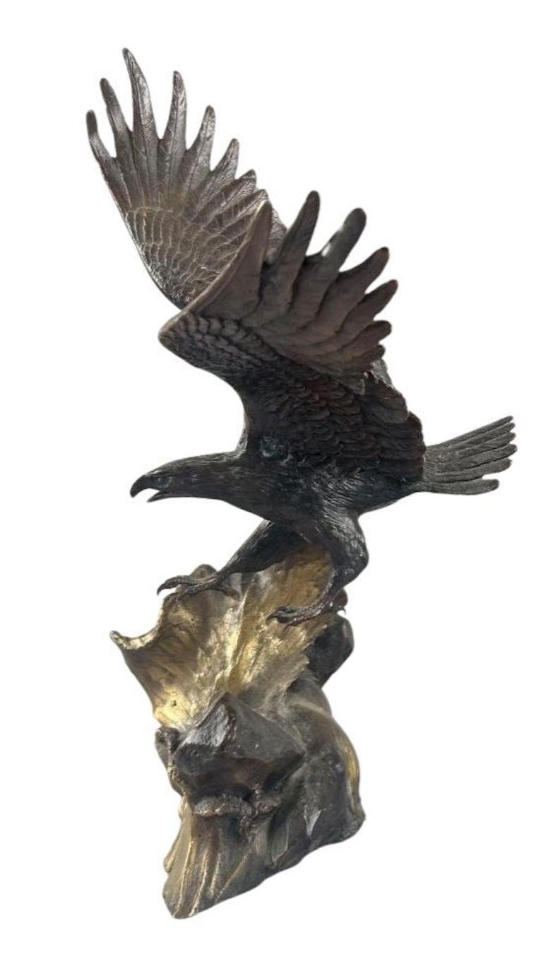 Sculpture d'aigle en bronze 