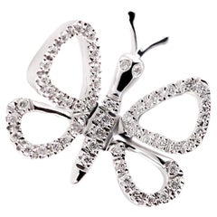Wings of Purity: Fresh 18kt White Gold Diamond Butterfly Ring