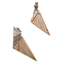 Wings of the White Halo - Triangle Diamond Earrings