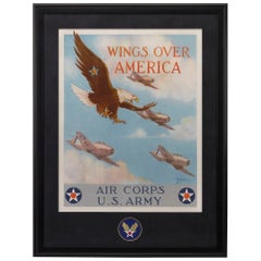 Army Air Corps WWII Poster, "Wings Over America" by Tom B. Woodburn, 1939