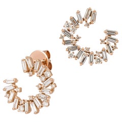 Wings Pink Gold 18K Earrings Diamond For Her