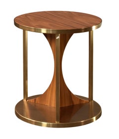 "Wings" Contemporary Wood and Metal Side Table - Immediate Delivery