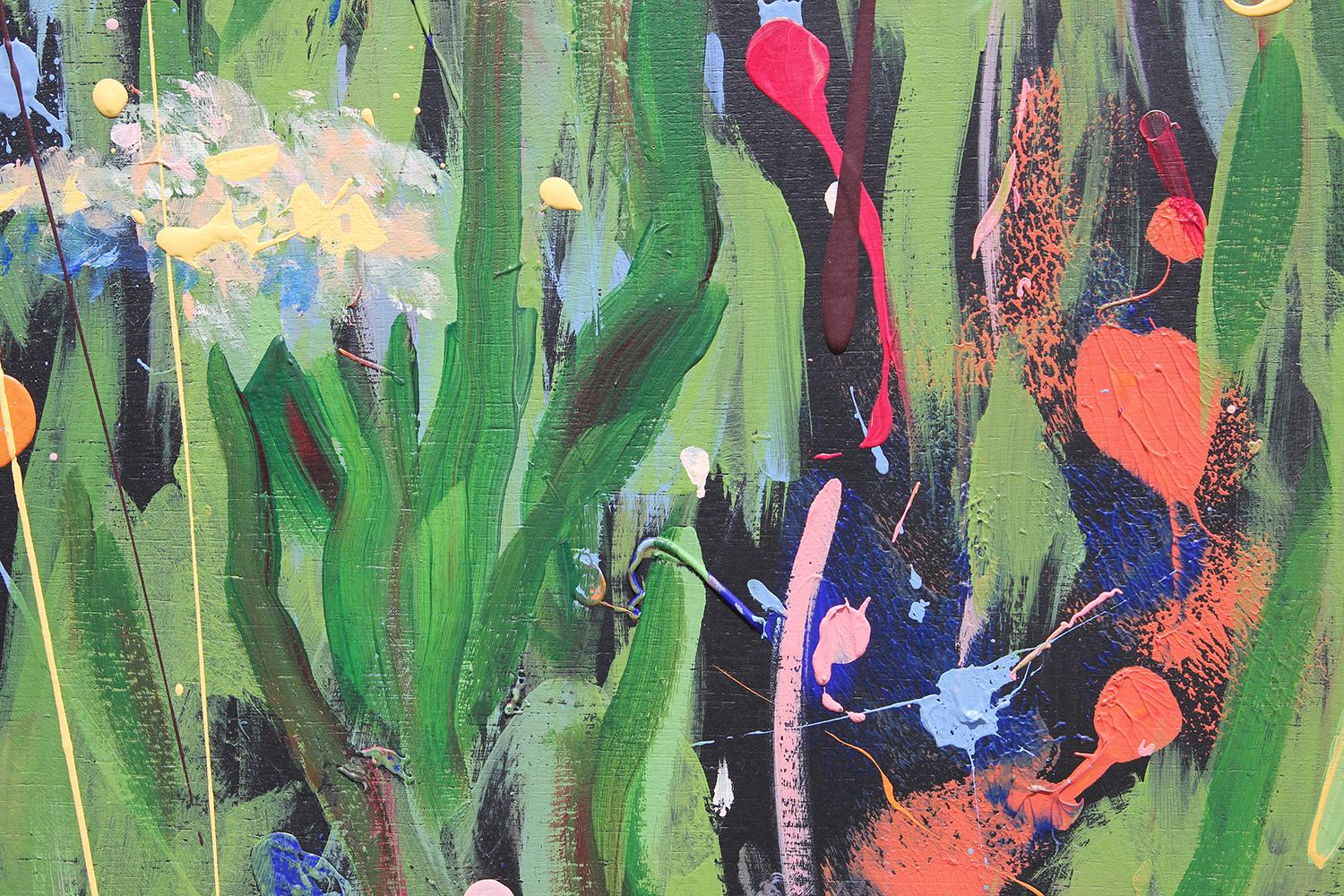 “A Walk on the Wildside” Contemporary Abstract Expressionist Floral Painting 5