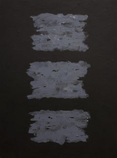 „Cloud Illusions“ Schwarzes und graues abstraktes zeitgenössisches Gemälde