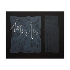 "Hieroglyph (1)" White, Gray, and Black Abstract Contemporary Painting
