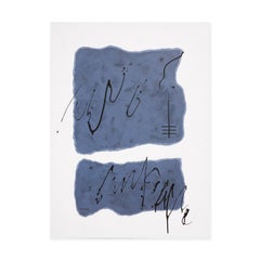 "Geroglifico (2)" Pittura contemporanea astratta bianca, grigia e nera