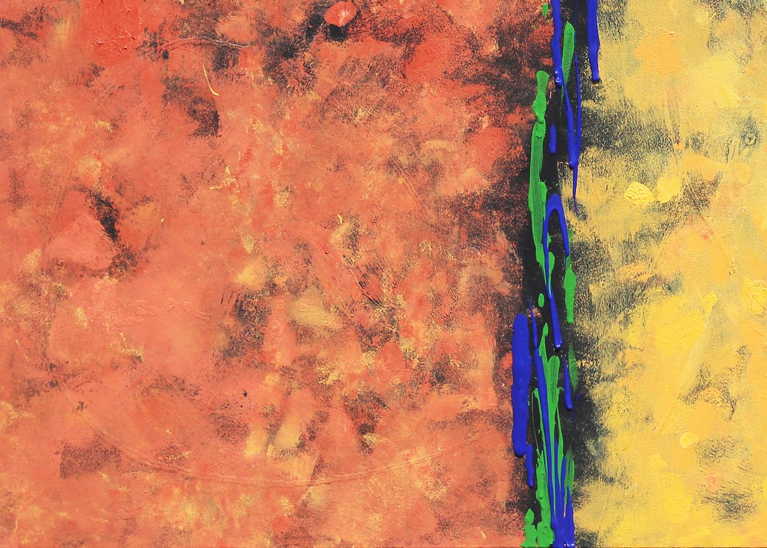 “Tectonic” Contemporary Red and Yellow Abstract Expressionist Painting For Sale 2