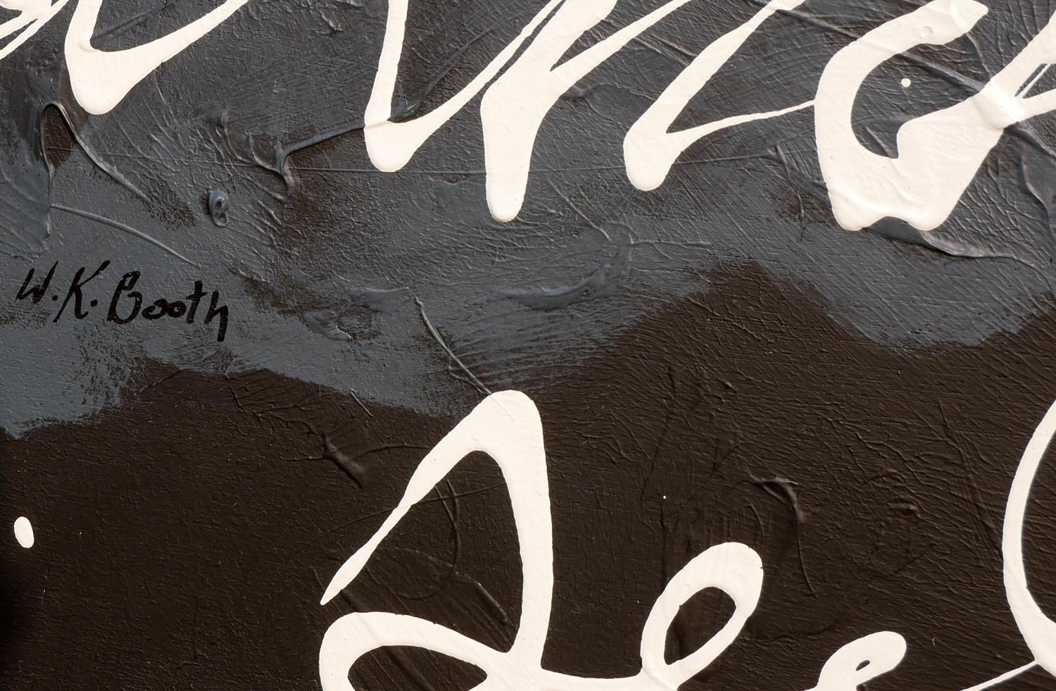 Peinture contemporaine abstraite blanche, grise et noire « Writing on the Wall » en vente 7