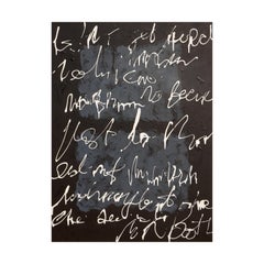 "Writing on the Wall" White, Gray, and Black Abstract Contemporary Painting