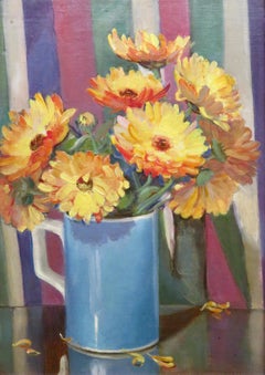 Winifred Humphrey 20s Colourful still life Oil Painting flowers St Ives Cornwall