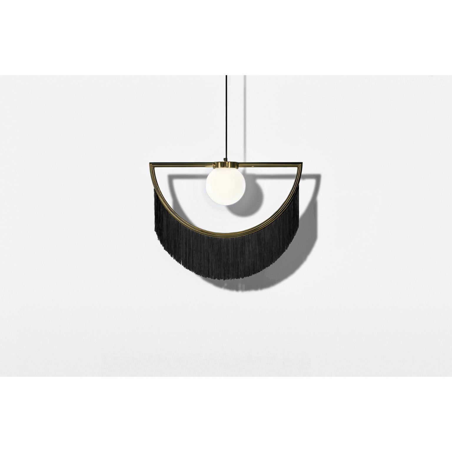 Postmoderno Lampada da soffitto Wink - Struttura in grafite e frange rosa pastello di Masquespacio in vendita