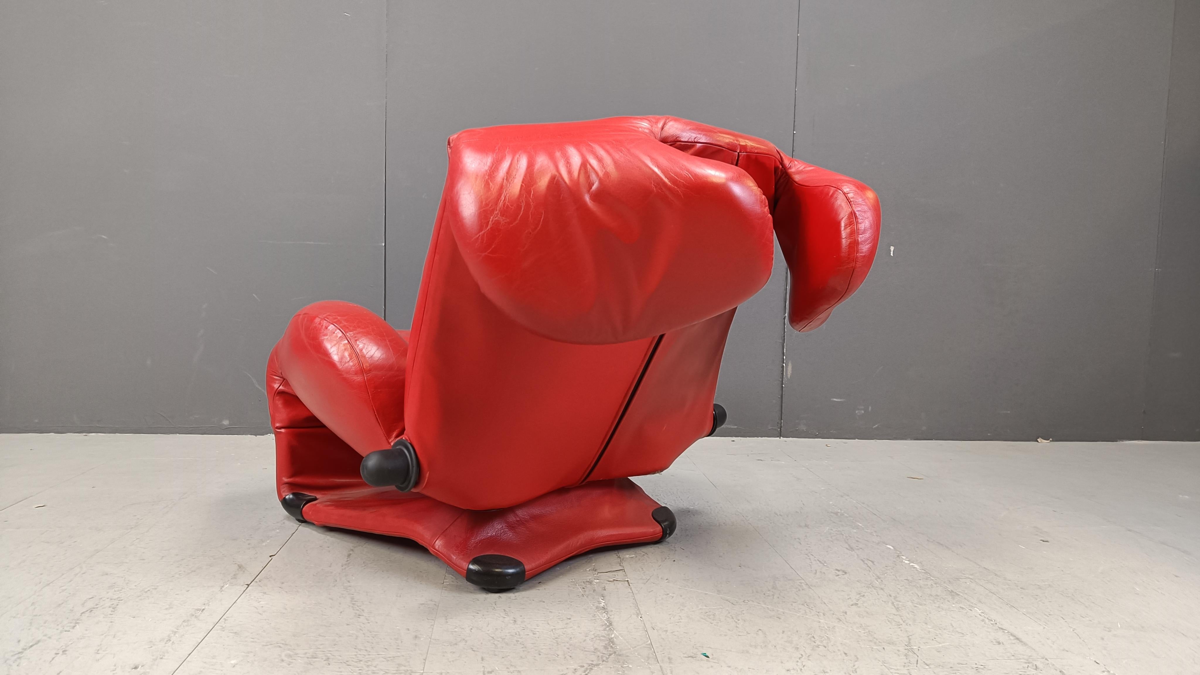Cuir Fauteuil Wink conçu par Toshiyuki Kita pour Cassina, années 1980 en vente