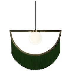 Wink Gold-Plated Pendant Lamp with Green Fringes