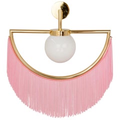 Wink Gold-Plated Wall Lamp with Pink Fringes