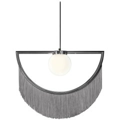 Wink Metal-Plated Pendant Lamp with Grey Fringes