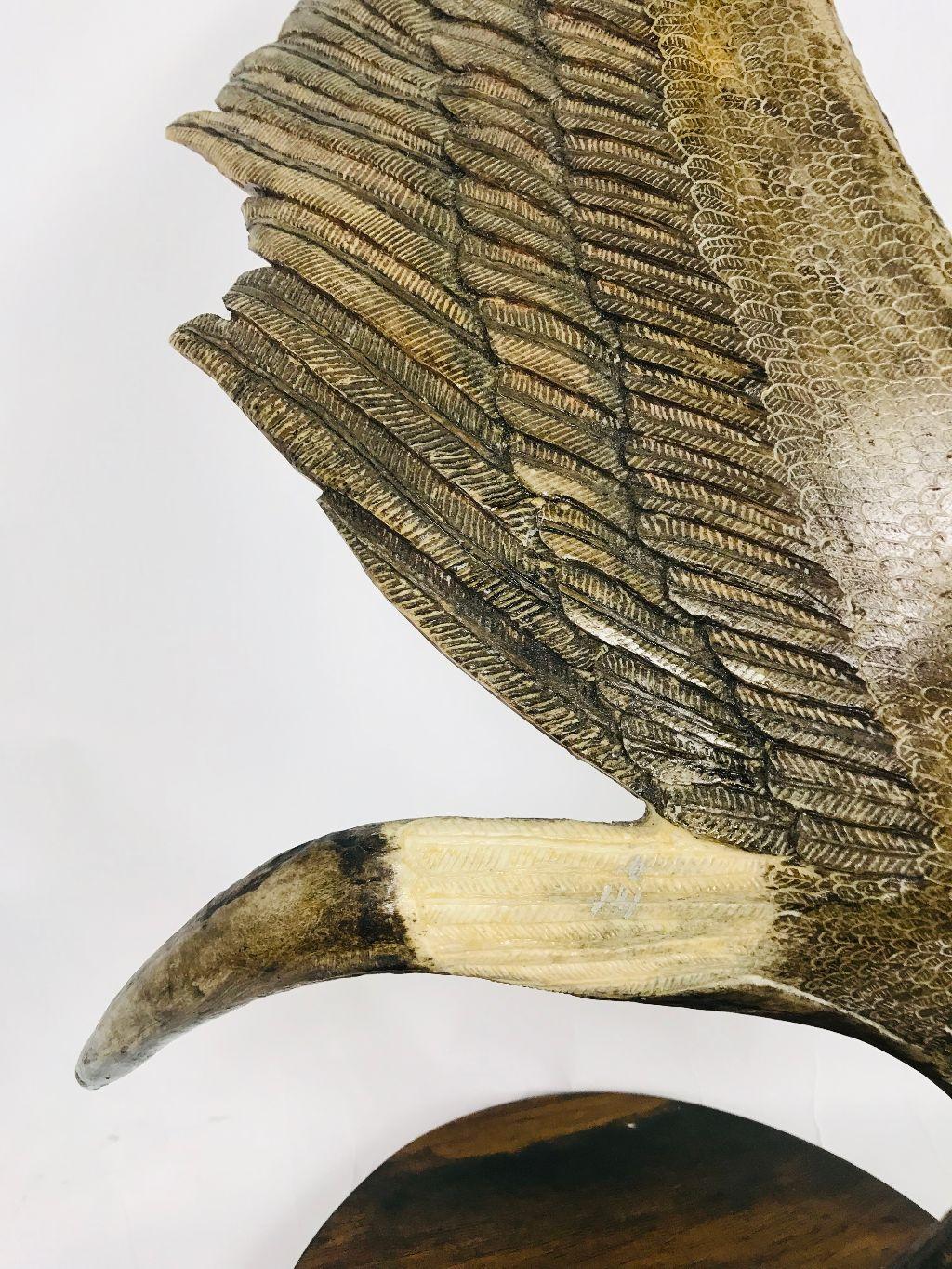 Winnabago Native American Eagle Hand Carved Elk Horn Presented to Citgo 4