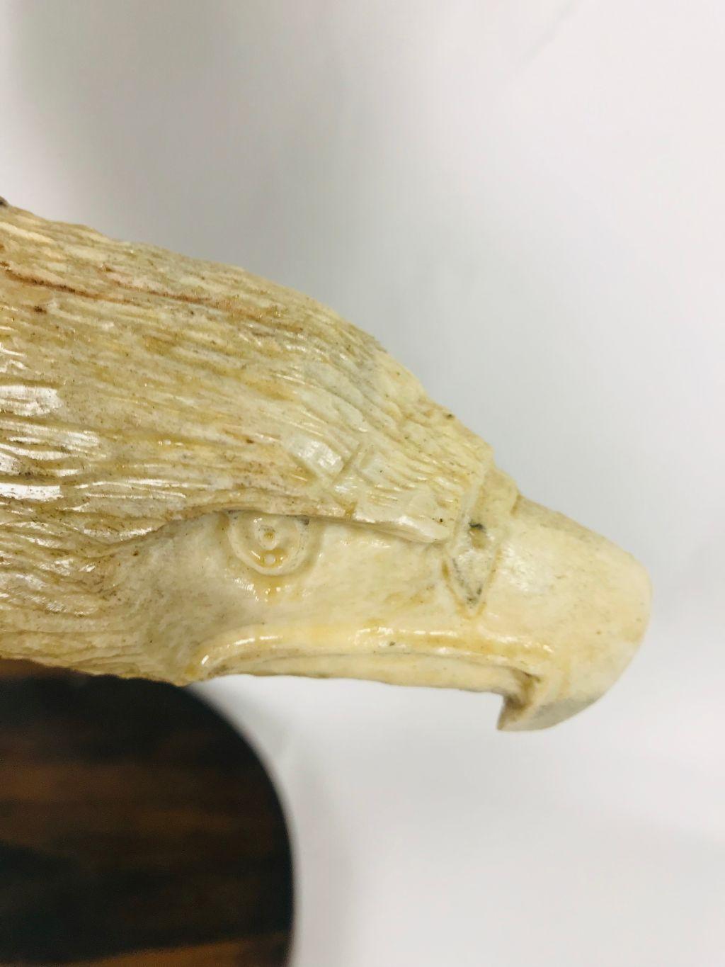 Winnabago Native American Eagle Hand Carved Elk Horn Presented to Citgo 7