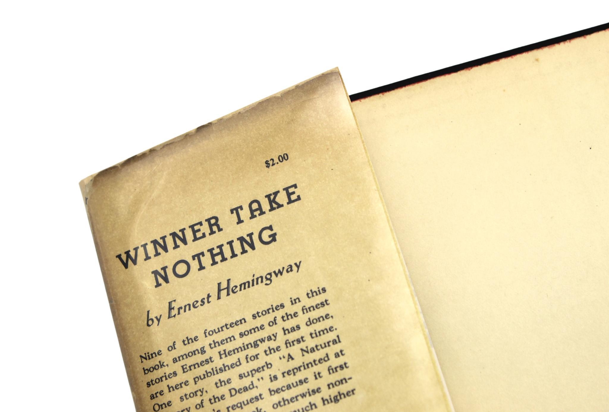 Winner Take Nothing di Ernest Hemingway, Prima Edizione con DJ originale, 1933 in vendita 6