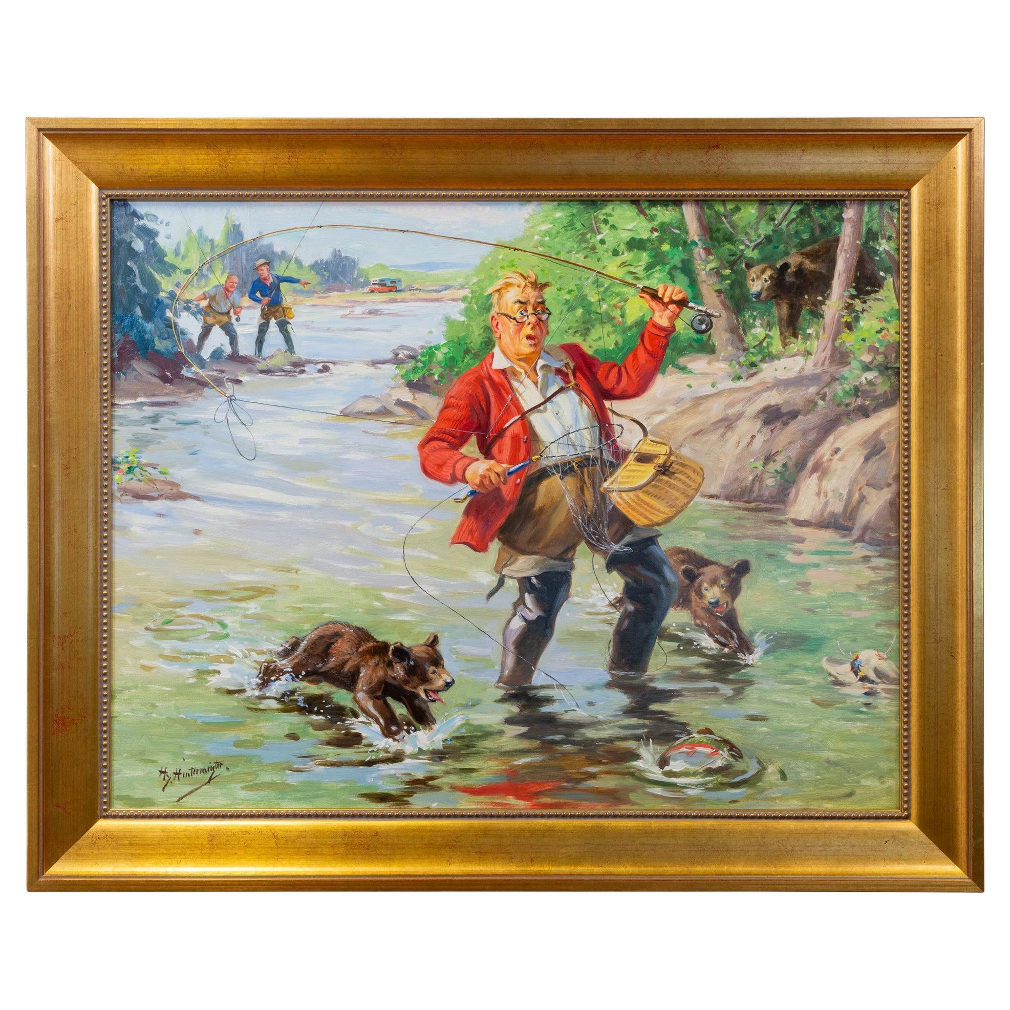 Der Sieger nimmt alles Original-Ölgemälde von Henry Hintermeister