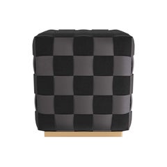 Winnetka Ottoman FOI04 - Black Leather