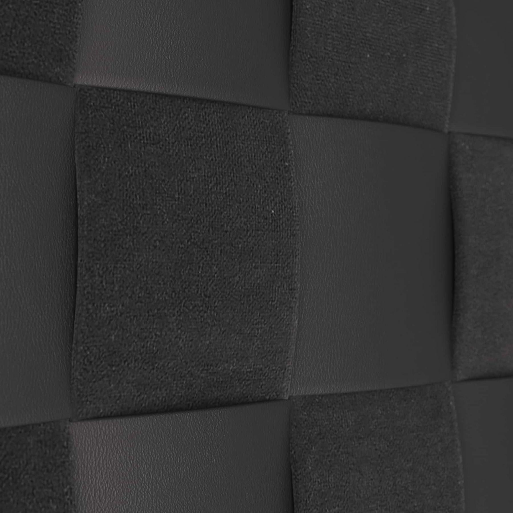 Contemporary Winnetka Ottoman FOI04 - Black Leather For Sale