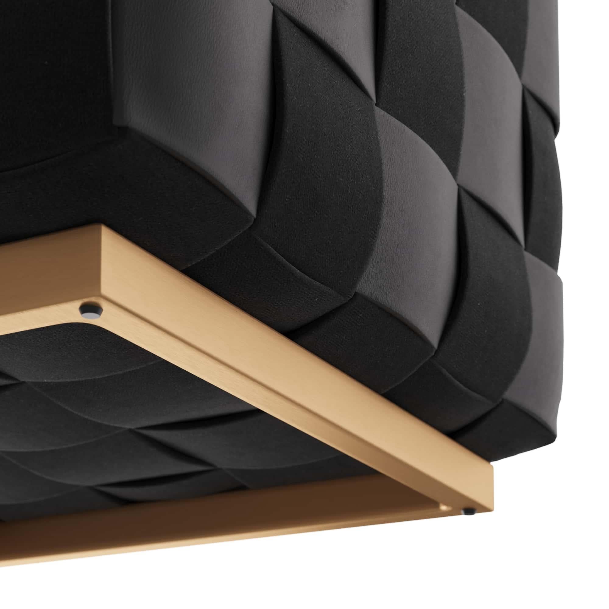 Winnetka Ottoman FOI04 - Black Leather For Sale 1