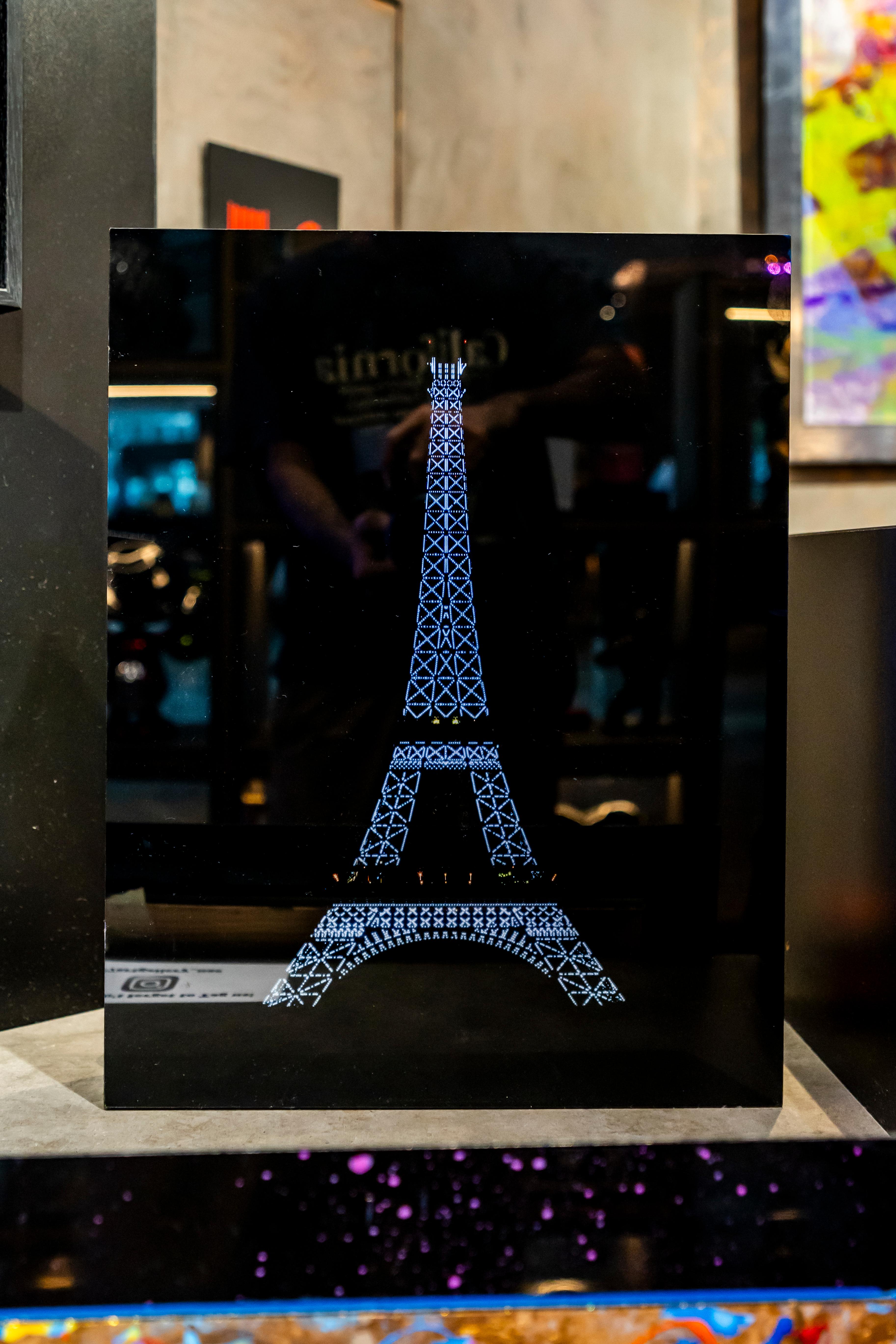 Blue Eiffel Tower Paris - Mixed Media Art by WINNIE DENKER
