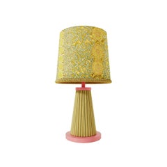 Winnie Table Lamp in Rattan, Wood and Printed Cotton by POPUS EDITIONS