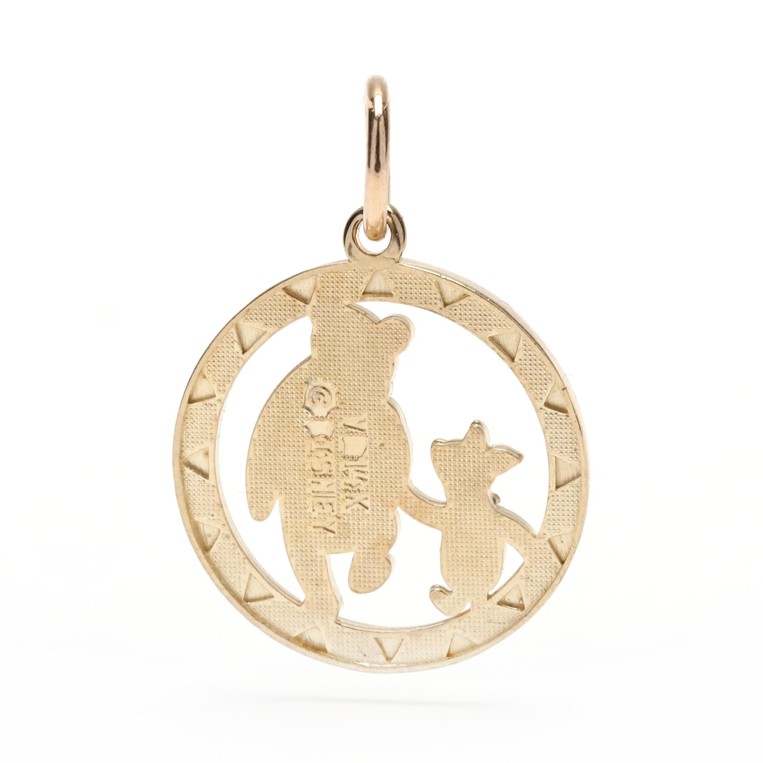 winnie the pooh gold necklace