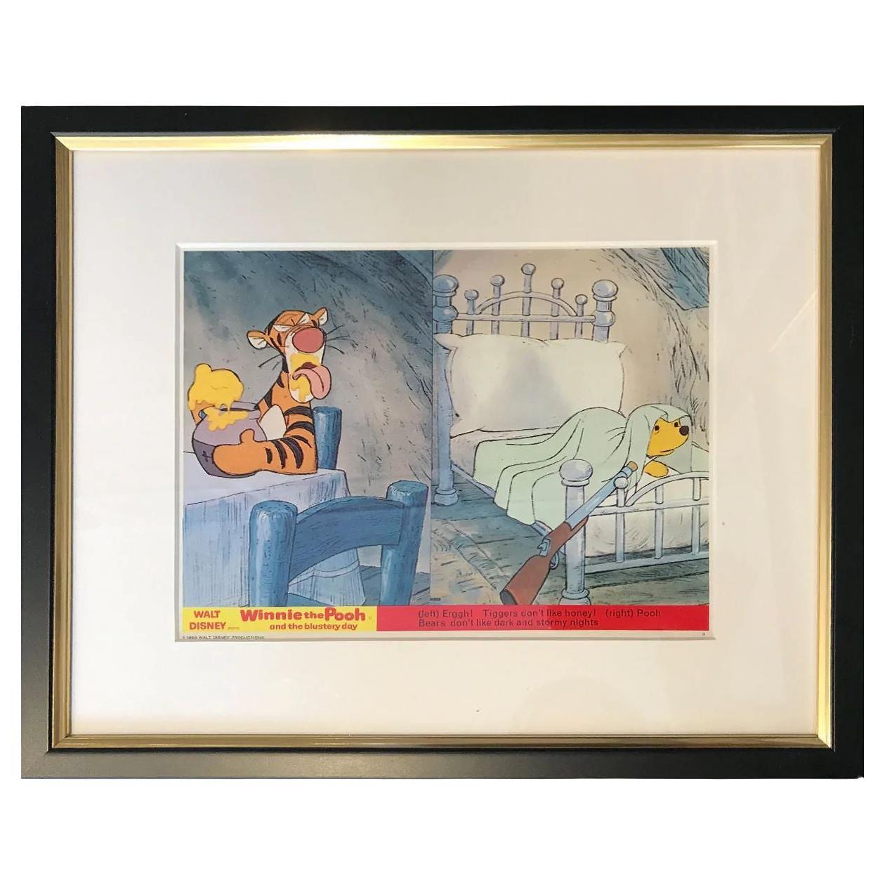 Winnie Pooh and Blustery Day, Framed Poster, 1968 , #3 of a Set of 8 For Sale