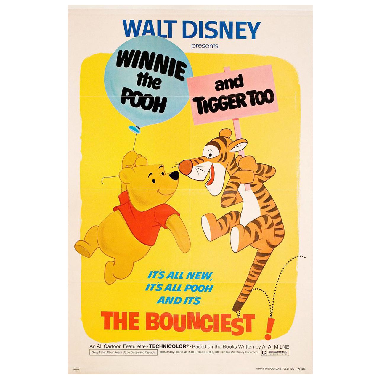 
Winnie the Pooh and Tigger Too
 1974 U.S. One Sheet Film Poster For Sale