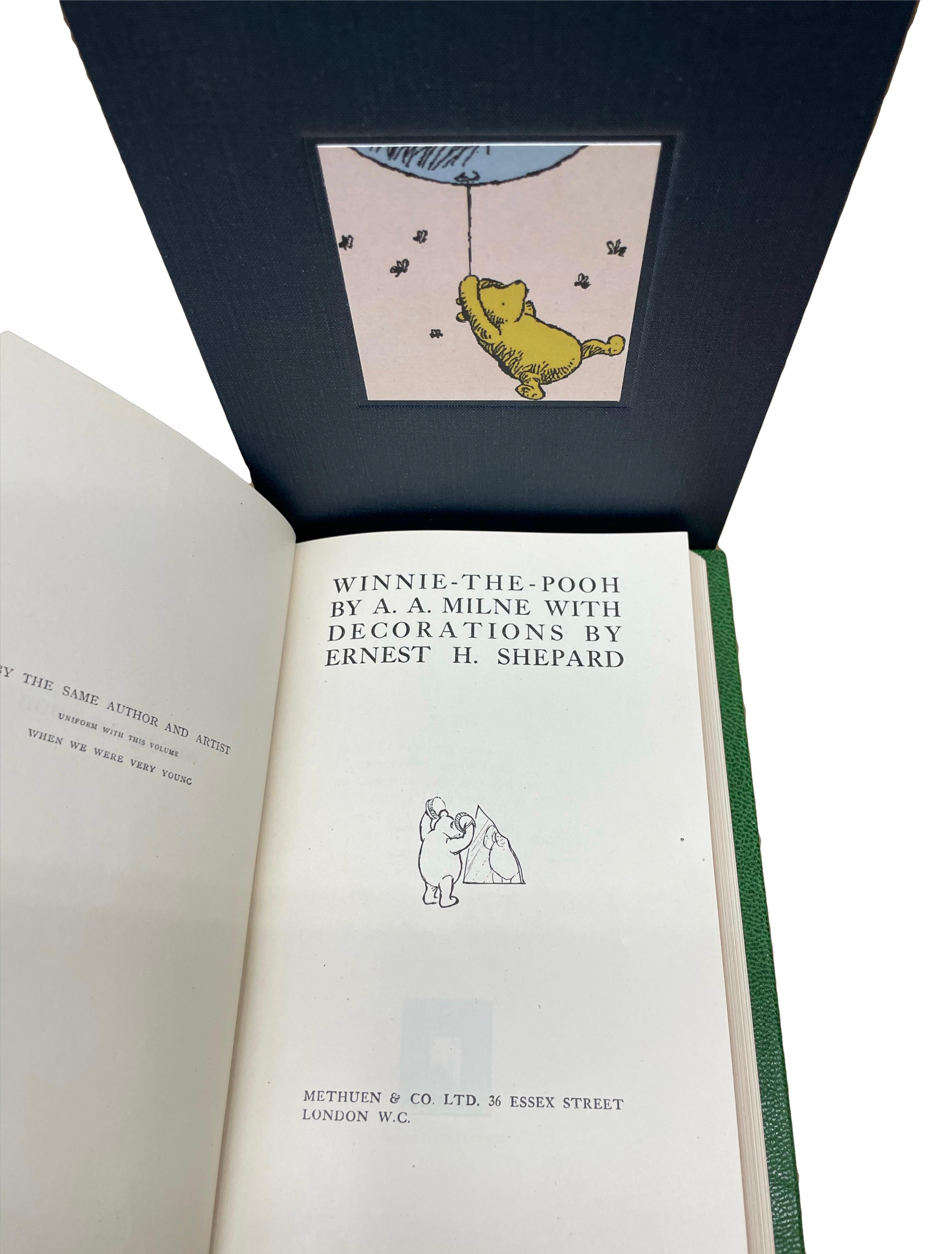 Leather Winnie the Pooh by A. A. Milne, Deluxe Edition Set, in 4 Volumes, 1925-1928