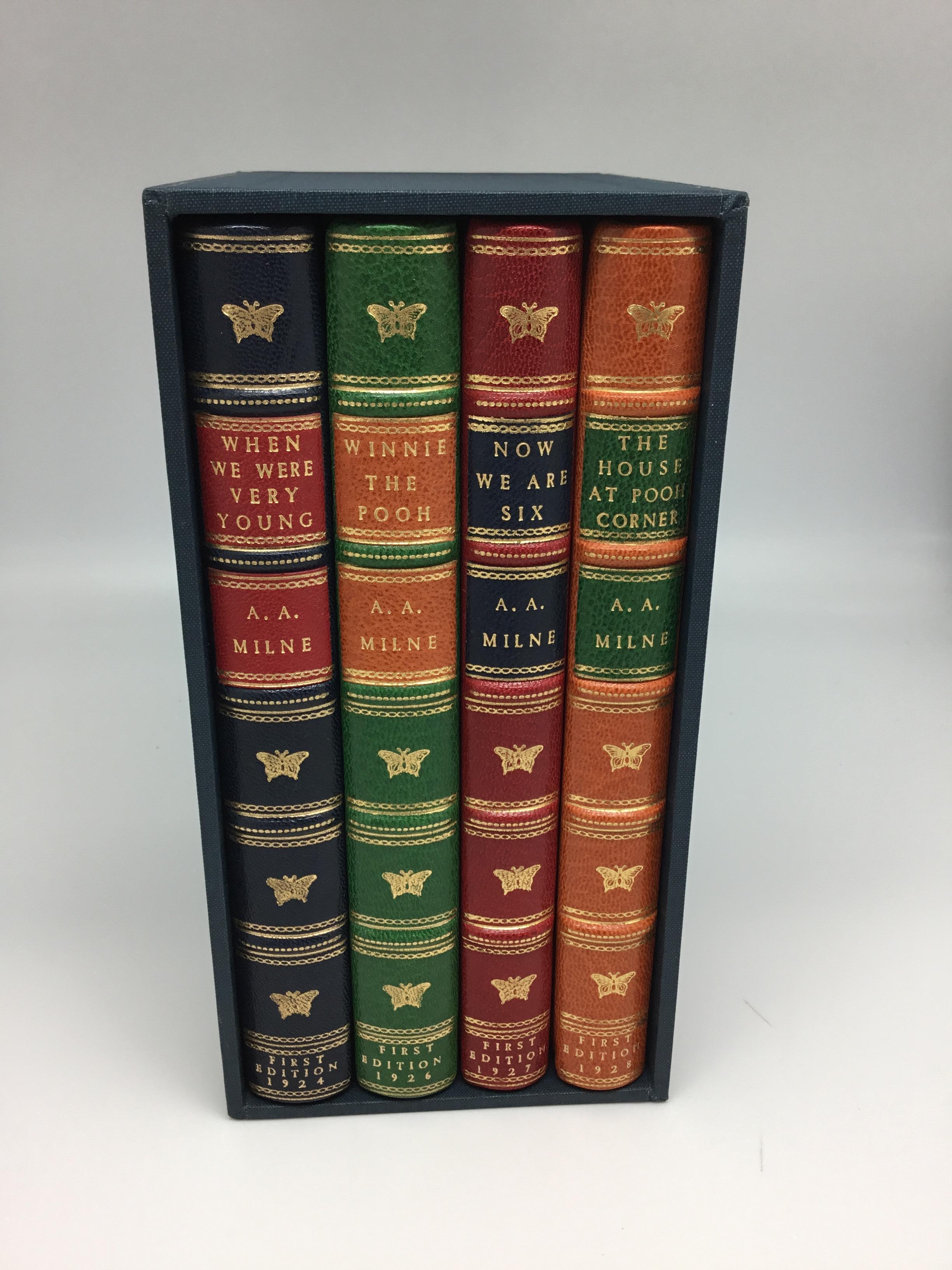 Winnie the Pooh Set of American First Editions in Special Leather Bindings In Excellent Condition In Colorado Springs, CO