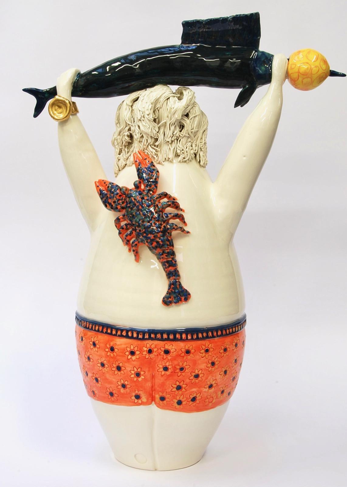 Modern Winning Swordfish Decorative Centerpiece Handmade Italy, 2020, Hand-Crafted For Sale