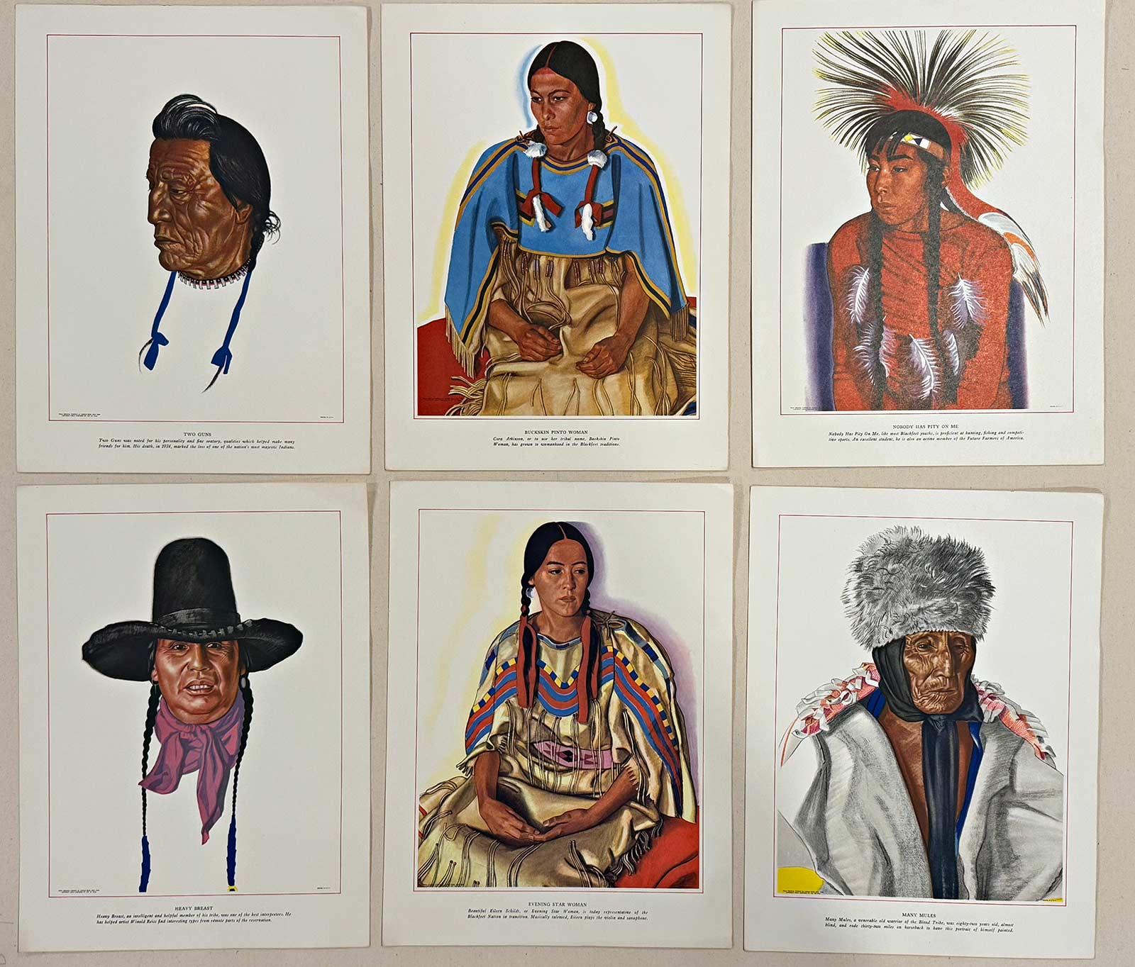 Indios Pies Negros, Ferrocarril Great Northern 14 grabados - Print de Winold Reiss