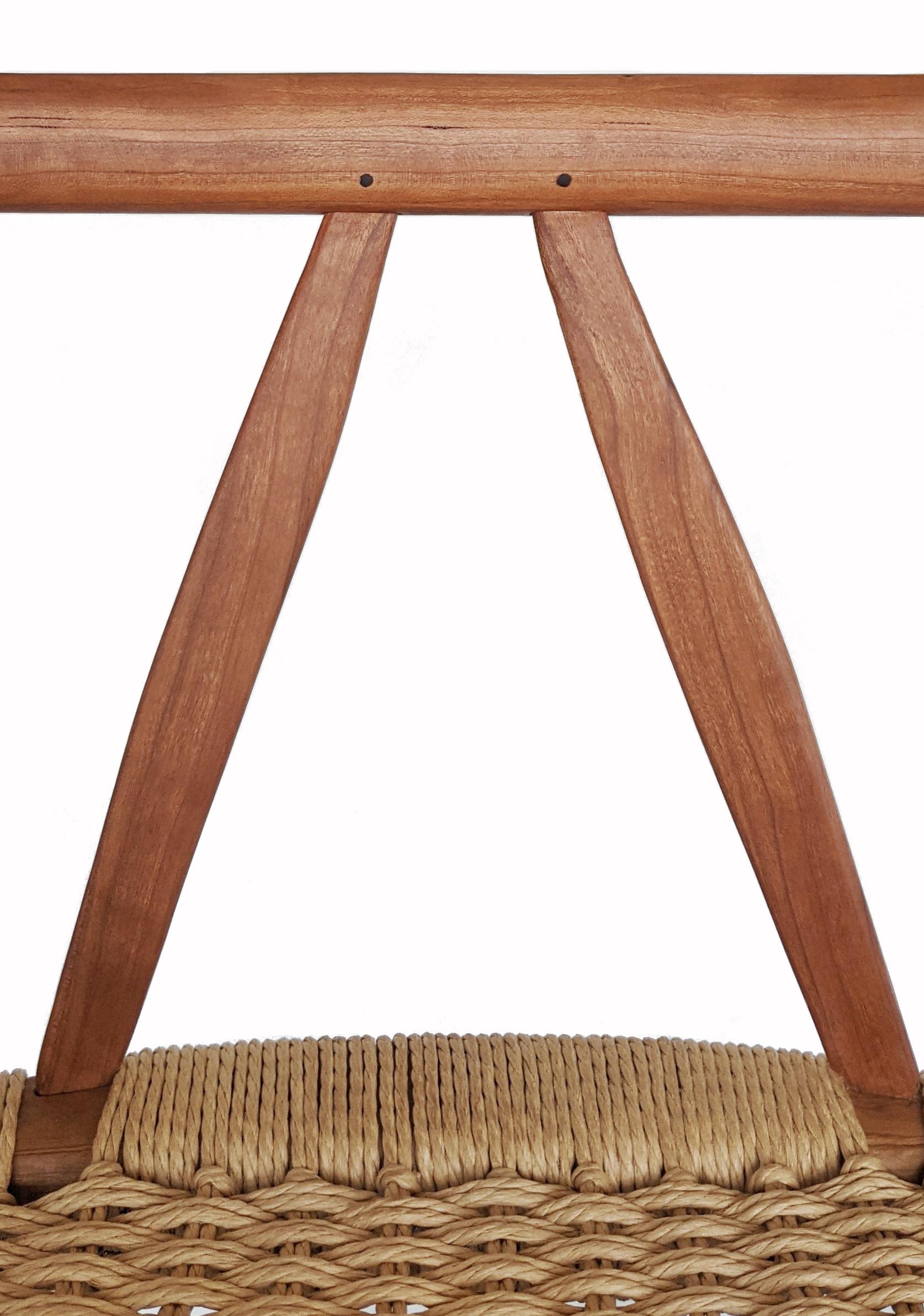 American Winona Counter Stool with Danish Cord Woven Seat by Kierstin Siegl For Sale