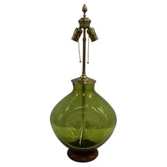Winslow Andersen for Blenko "Pinched" Green Glass Table Lamp