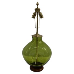 Lampe de bureau en verre vert « Pinched » de Winslow Andersen pour Blenko