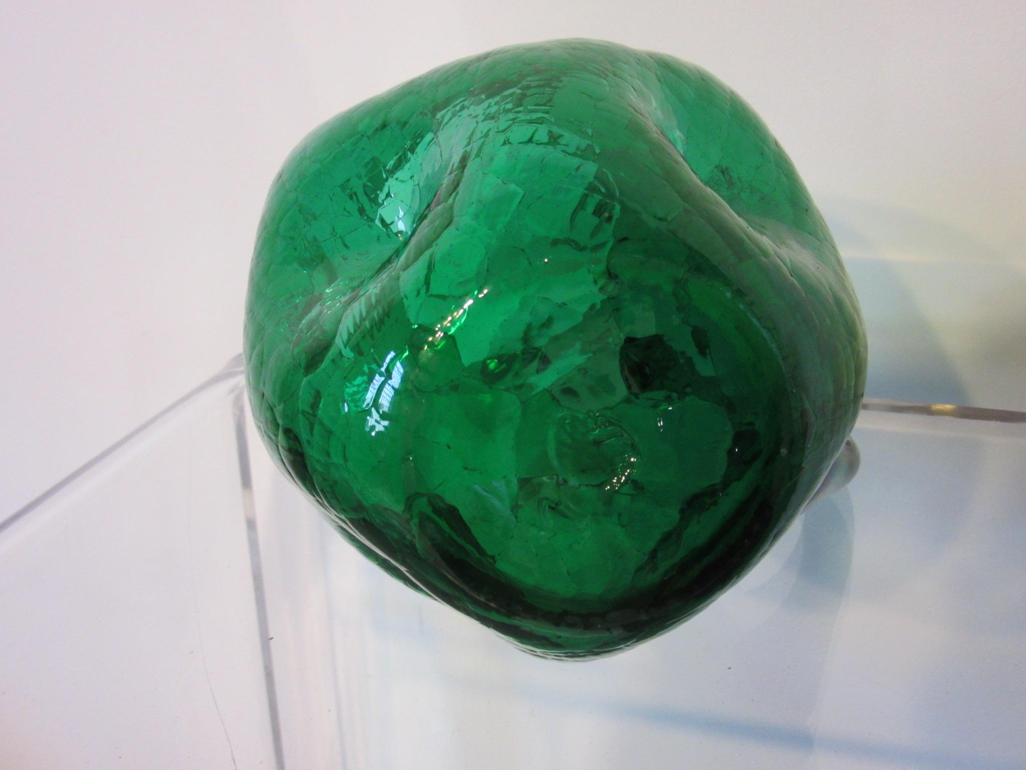 blenko green glass pitcher