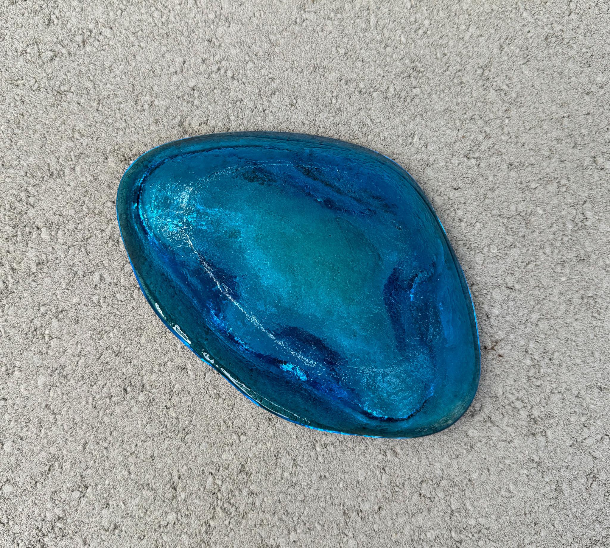 Winslow Anderson Handmade Amoeba Freeform Glass Bowl / Tray for Blenko, c.1965 4