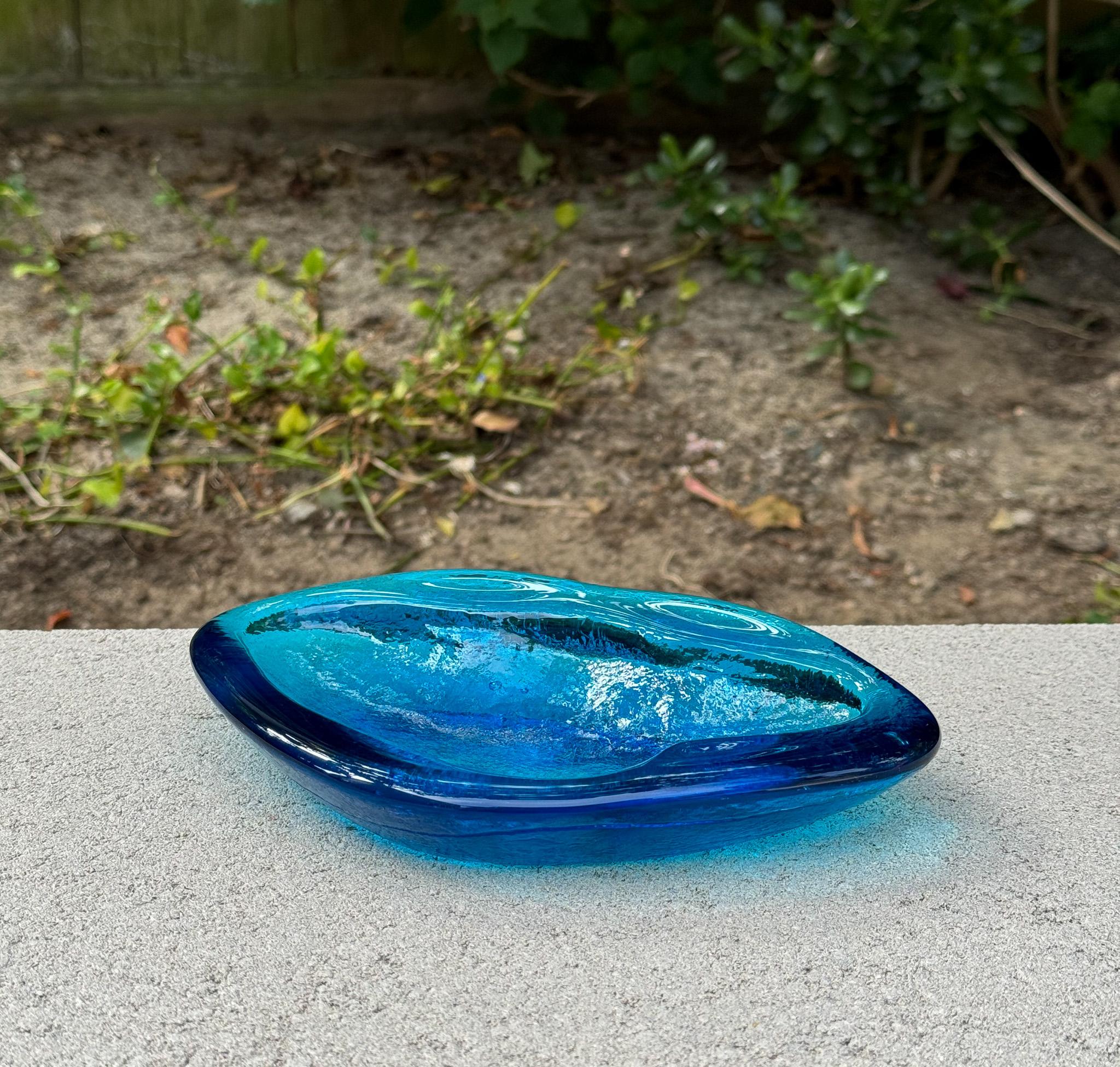 Winslow Anderson Handmade Amoeba Freeform Glass Bowl / Tray for Blenko, c.1965 5