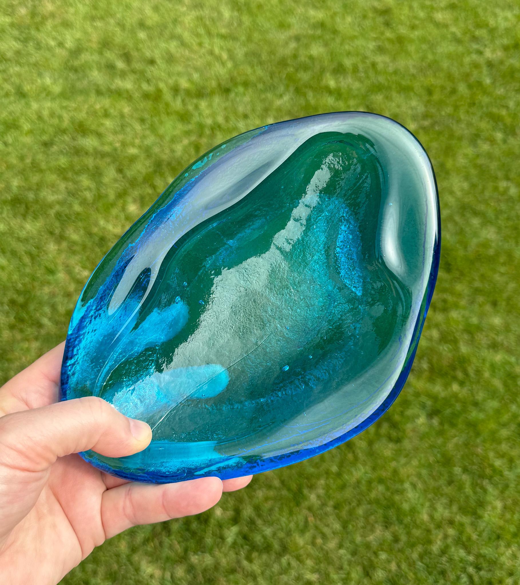 Winslow Anderson Handmade Amoeba Freeform Glass Bowl / Tray for Blenko, c.1965 7