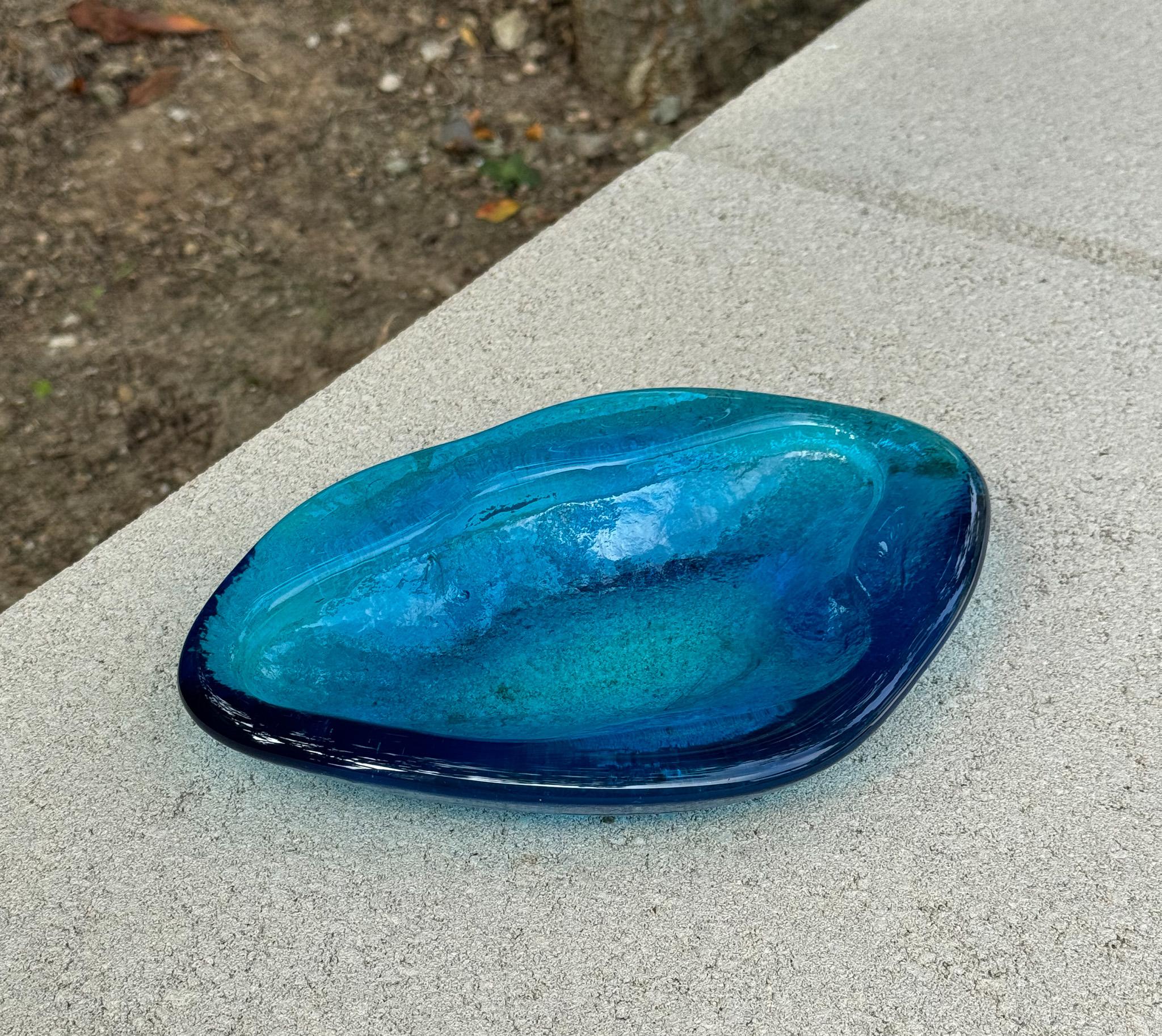 Winslow Anderson Handmade Amoeba Freeform Glass Bowl / Tray for Blenko, c.1965 8