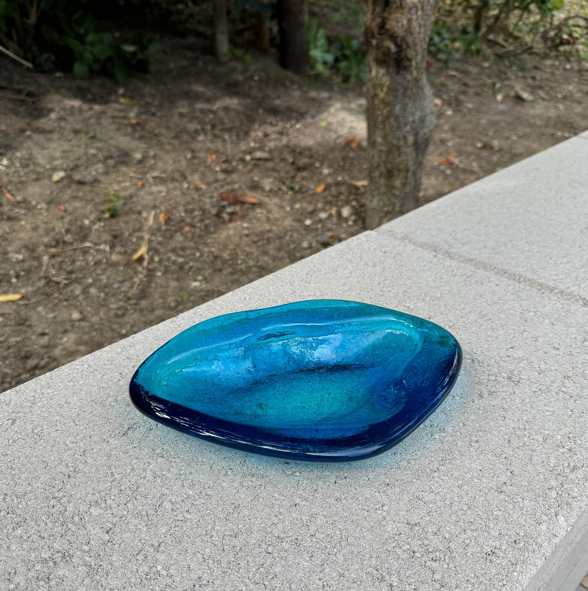 Winslow Anderson Handmade Amoeba Freeform Glass Bowl / Tray for Blenko, c.1965 9