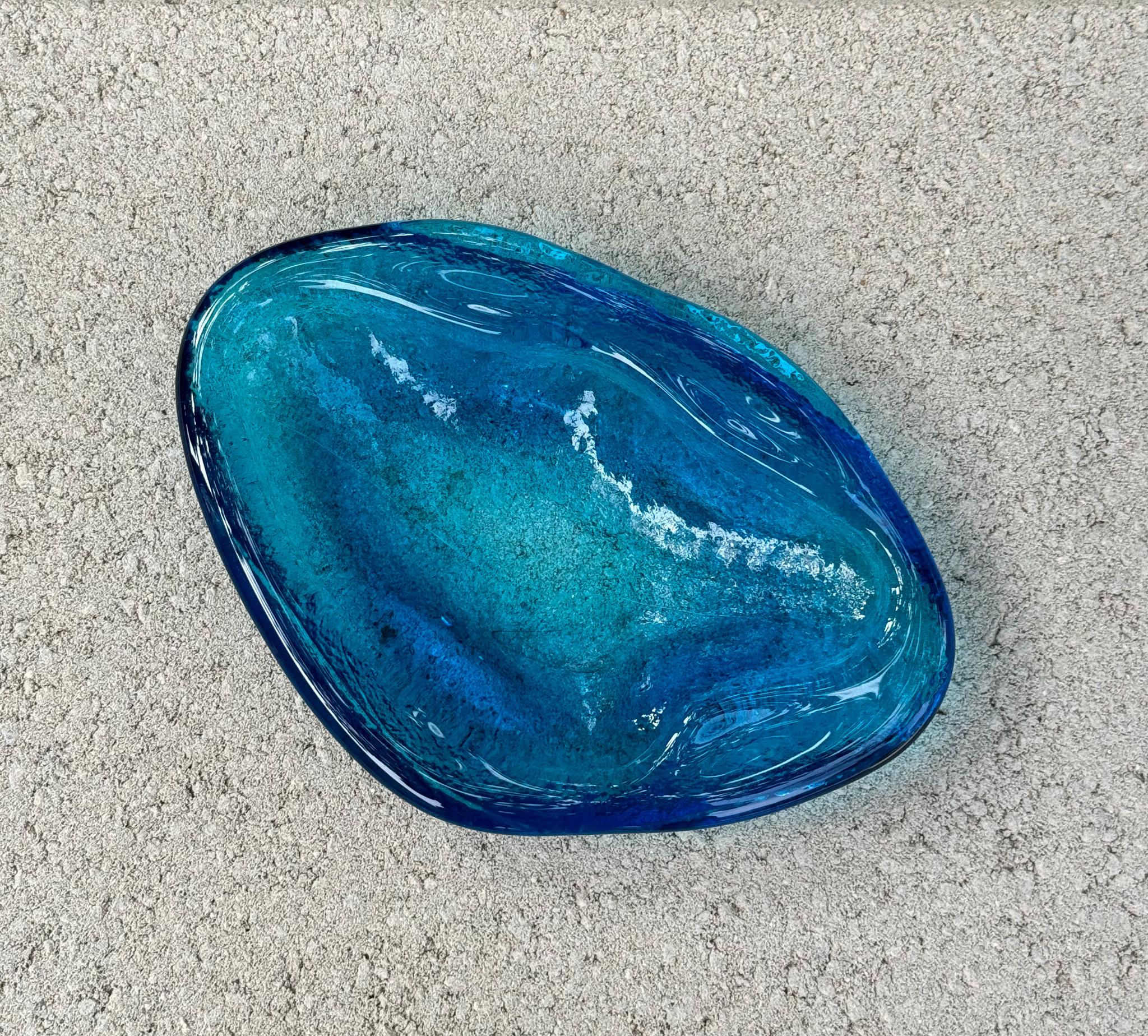 Winslow Anderson Handmade Amoeba Freeform Glass Bowl / Tray for Blenko, c.1965 10